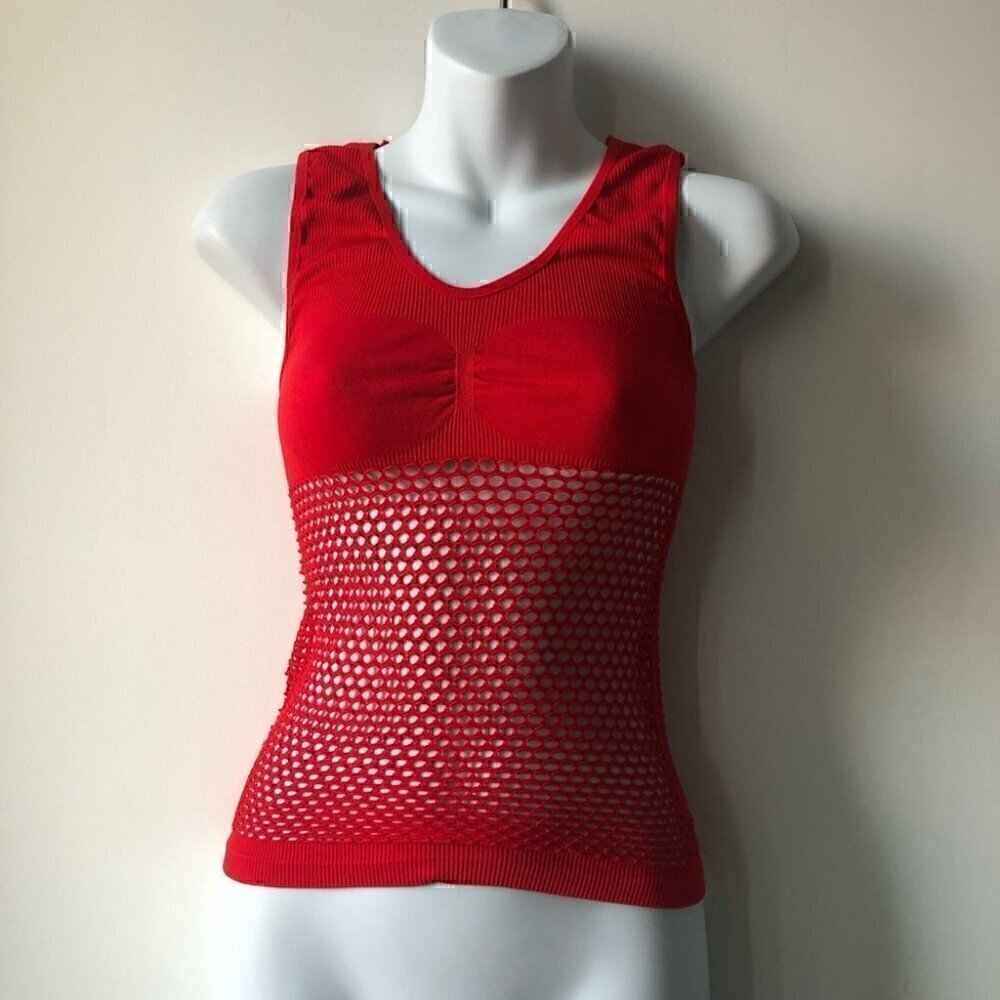 Red Fish Net Tank Top